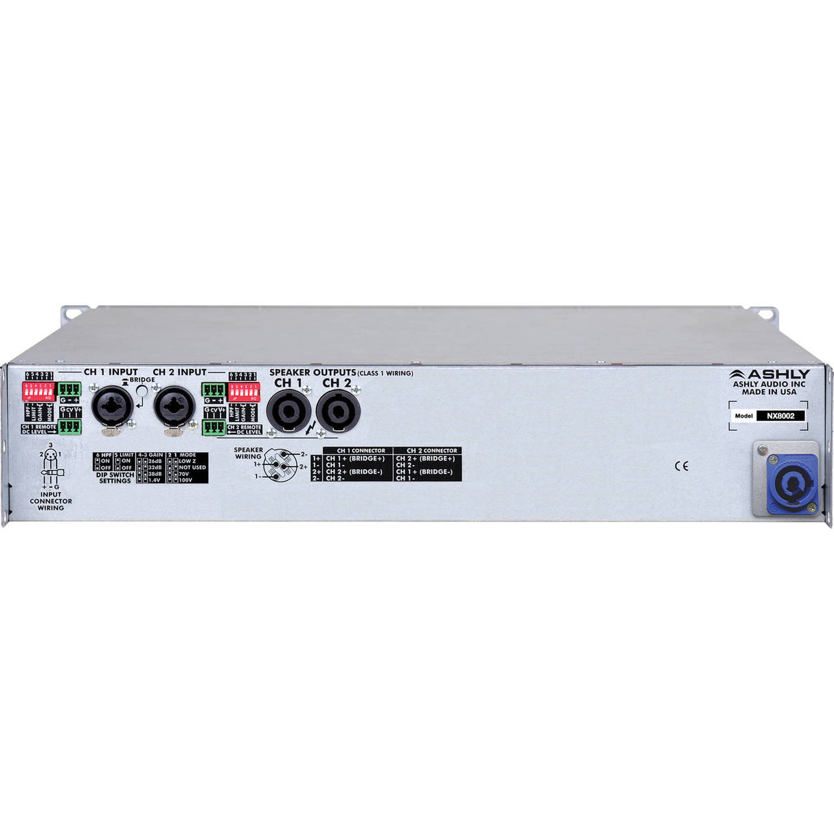 Ashly nX Series nX8002 2-Channel 800W Power Amplifier with Programmable Outputs