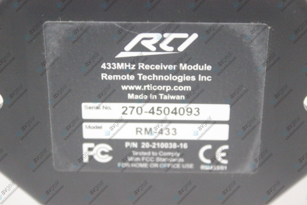 RTI RM-433 RF Receiver With Connector (NEW-Open Box) (1514-122)
