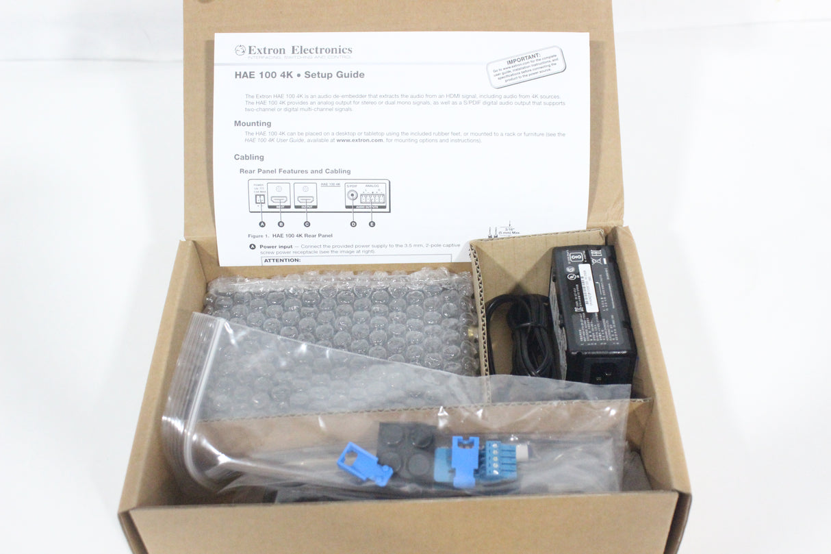 Extron HAE 100 4K, Audio De-Embedder