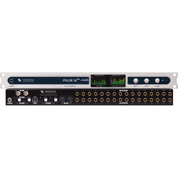 Ferrofish Pulse 16 MX +24dBu with Analog I/O Modified for +24dBu Level Compatibility