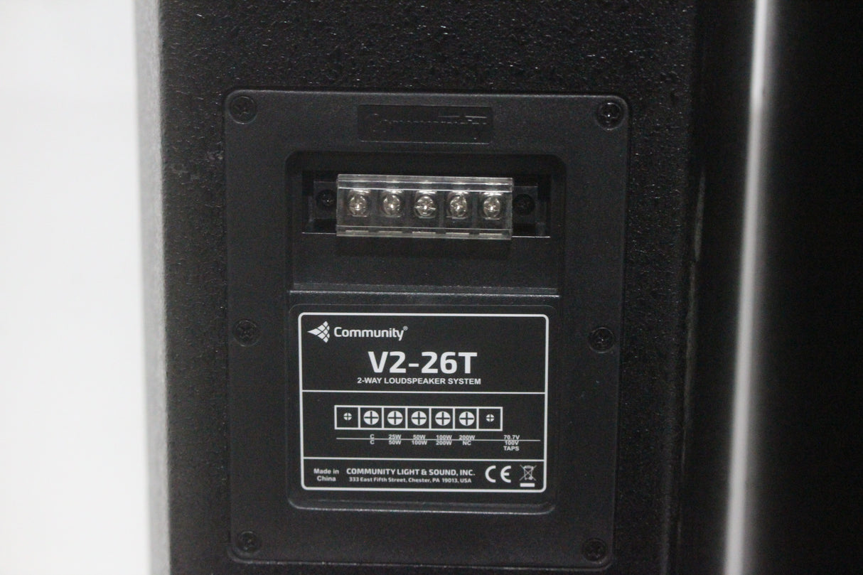 (2) Community V2-26BT 2-Way Passive Loudspeaker w/ Vertical Yoke