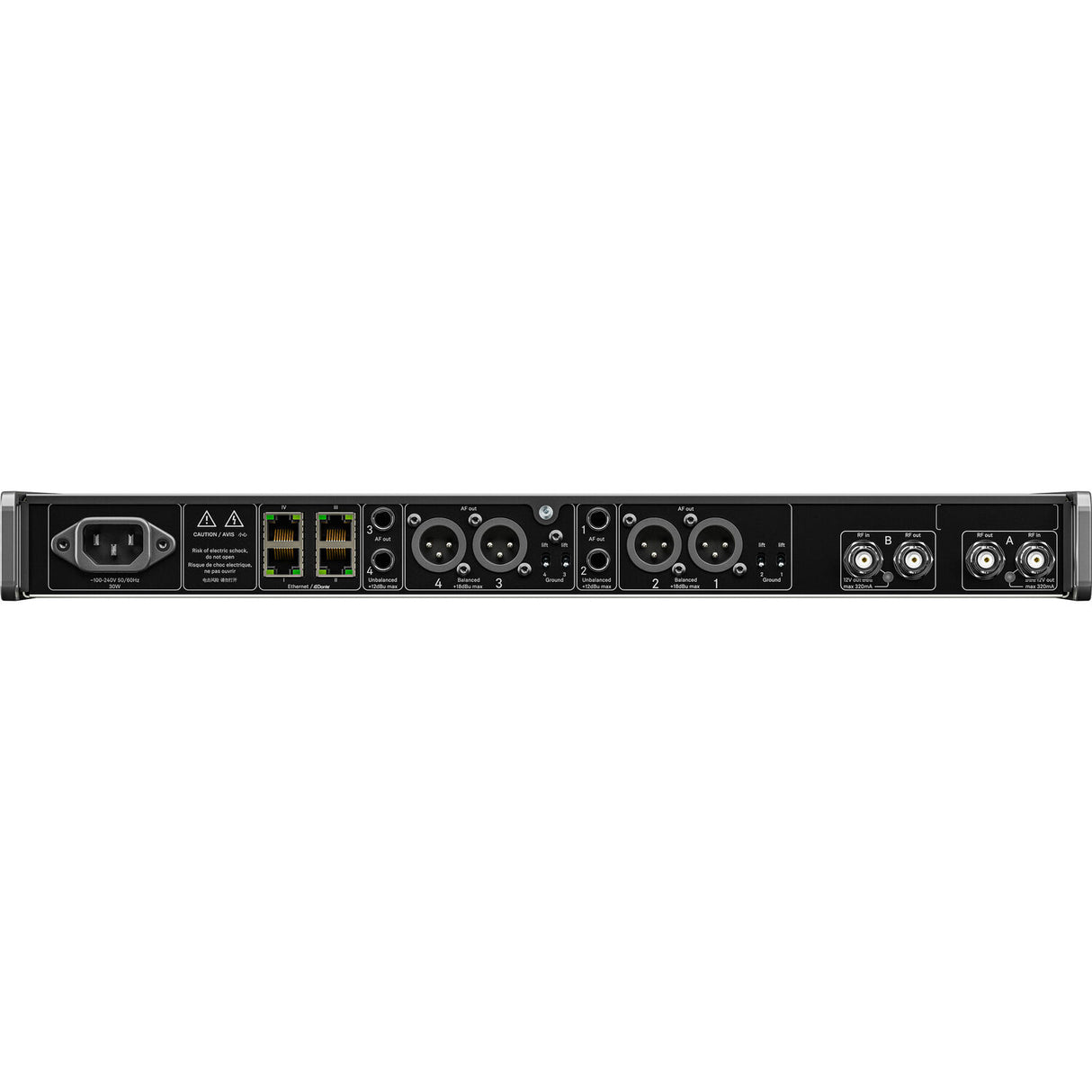 Sennheiser EM4 DANTE (R1-9) Four-Channel Digital Rackmount Receiver with Dante (R1-9: 520 to 607 MHz)