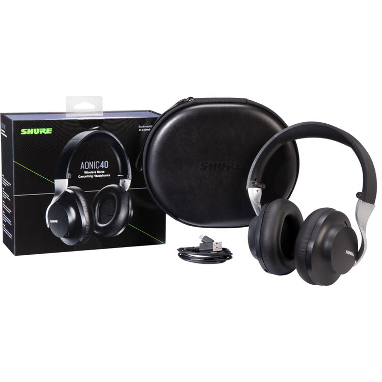 Shure SBH1DYBK1 AONIC 40 Noise-Canceling Wireless Over-Ear Headphones (Black)