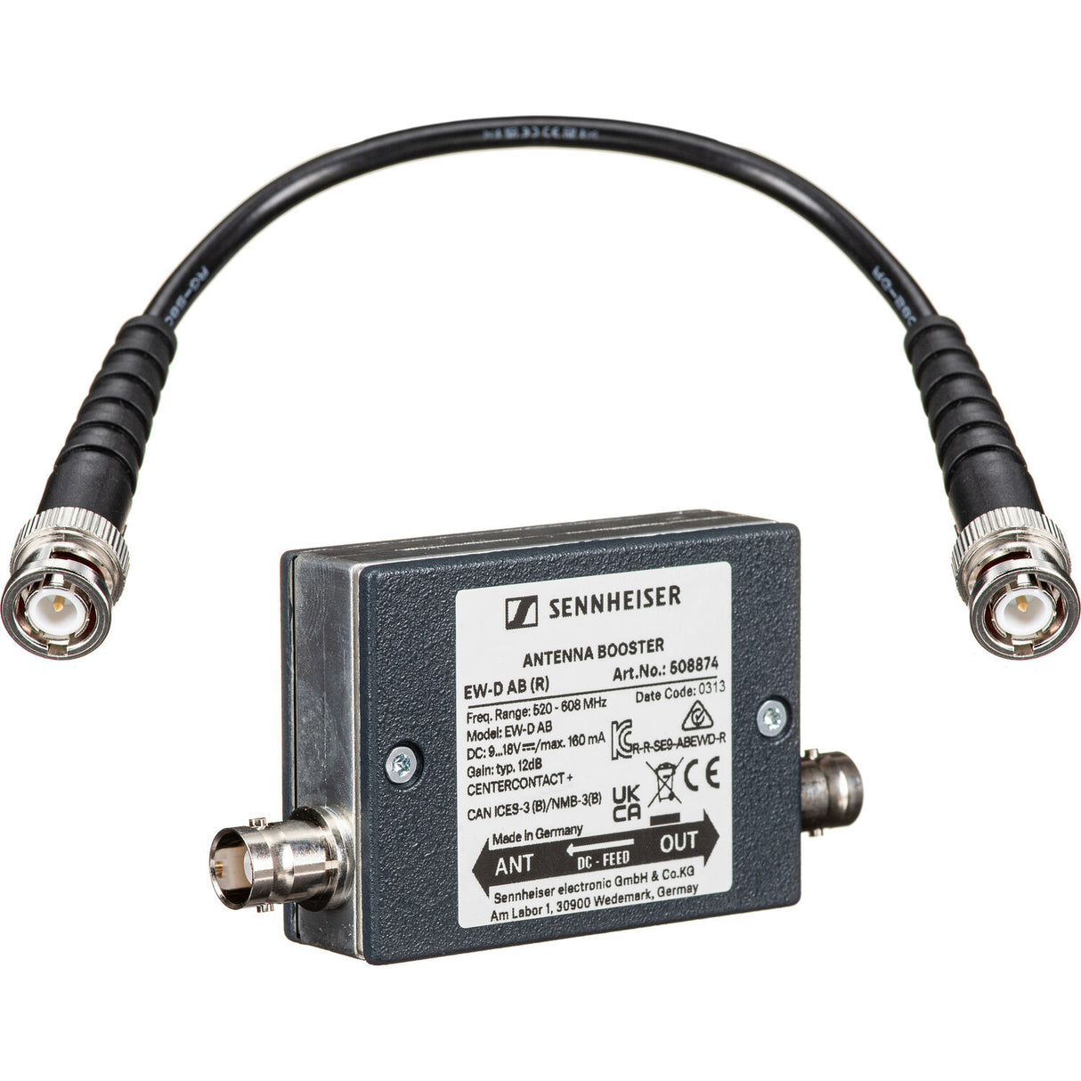 Sennheiser EW-D AB (R) Inline Antenna Booster for EW-D Wireless Systems (R: 520 to 608 MHz)