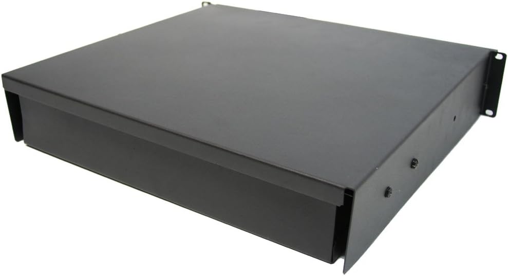 19" 2U Rack Mount Locking Drawer Pro Audio DJ Server Rack Lock Storage Cabinet