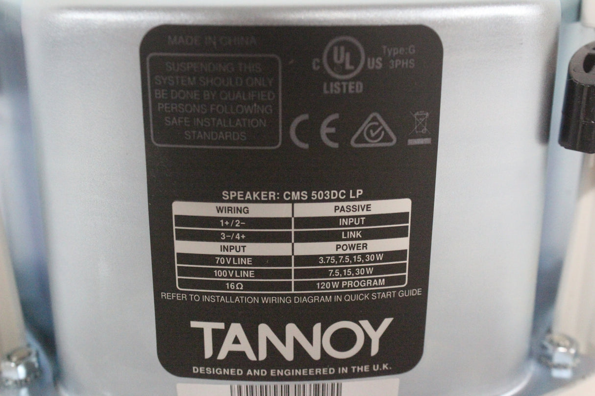 (1) Tannoy CMS 503DC LP 5in Ceiling Speaker-OPEN BOX
