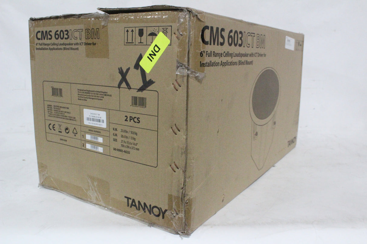 (1) Tannoy CMS 603ICT BM Full Range Ceiling Loudspeaker With ICT Driver White