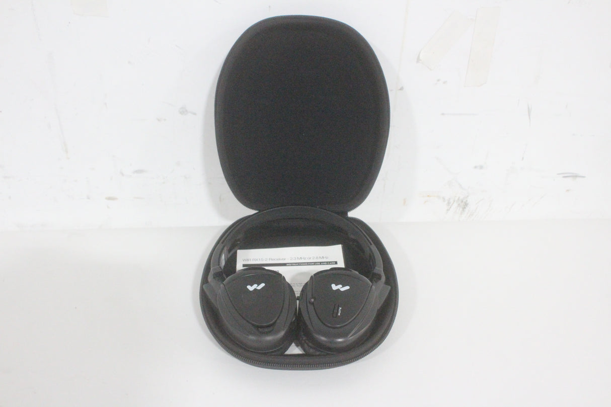 (1) Williams Sound WIR RX15-2 Dual-Channel Infrared Wireless Headphones (2.3 or 2.8 MHz) w/ (1) Vinyl Zipper Cases