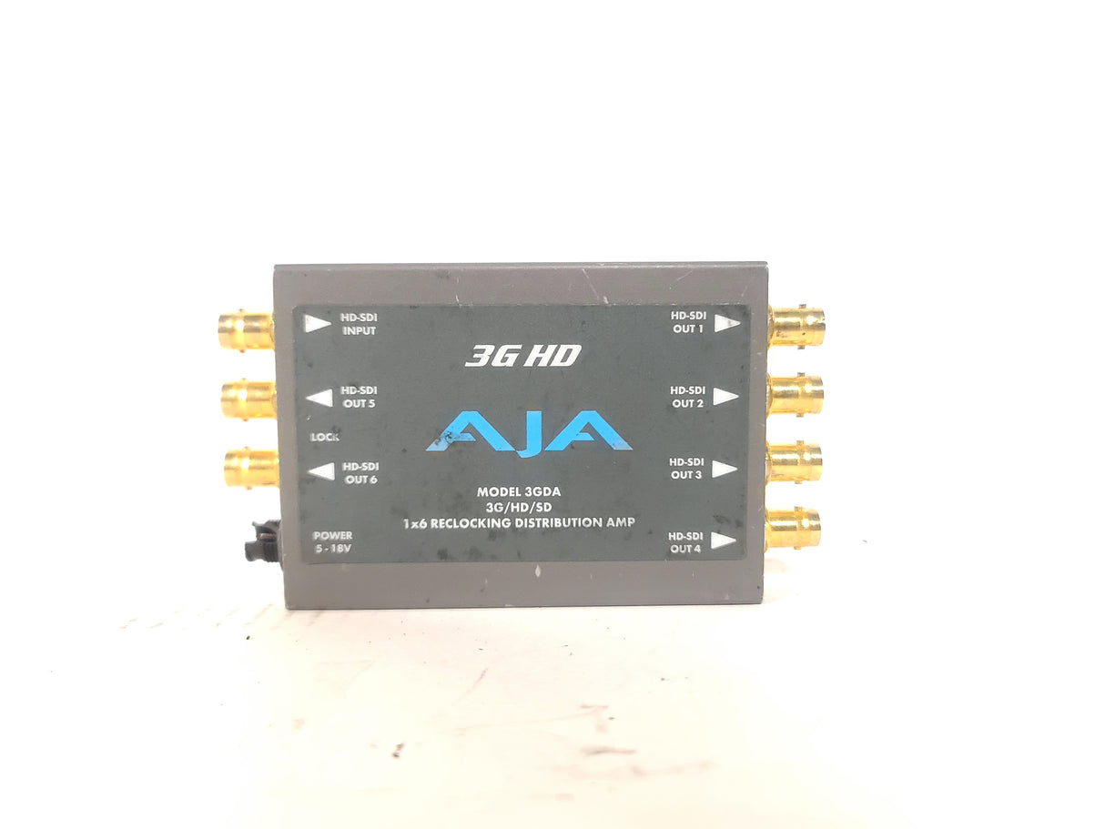AJA 3GDA 3G/HD/SD 1x6 Reclocking Distribution Amp - NO PSU