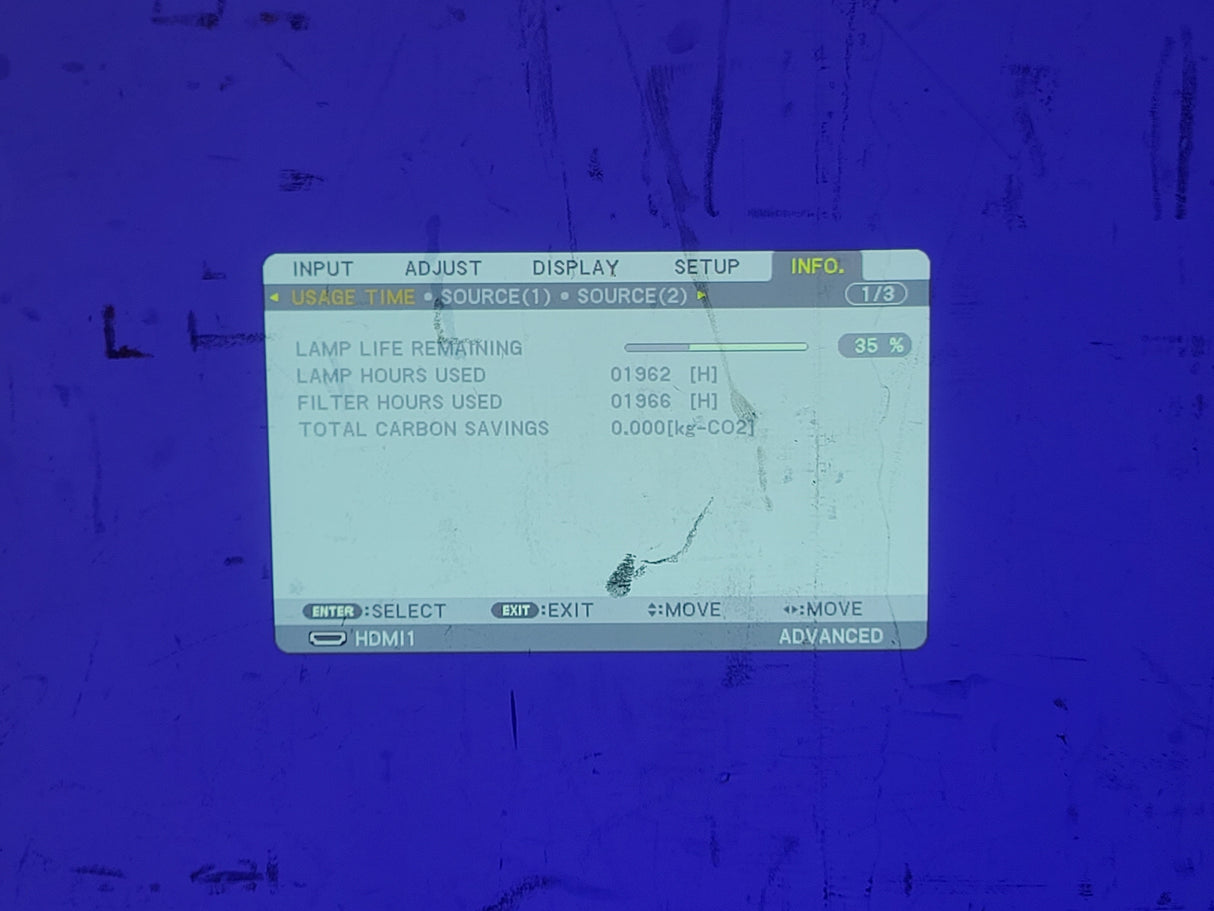 NEC PA622U 6,200 Lumens WUXGA 3LCD Large Venue Projector (1962 Hours) NO LENS