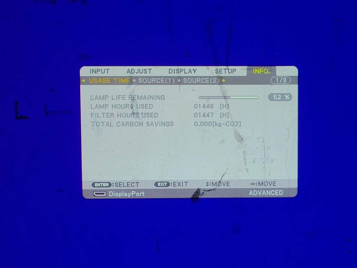 NEC PA622U 6,200 Lumens WUXGA 3LCD Large Venue Projector (1446 Hours) NO LENS