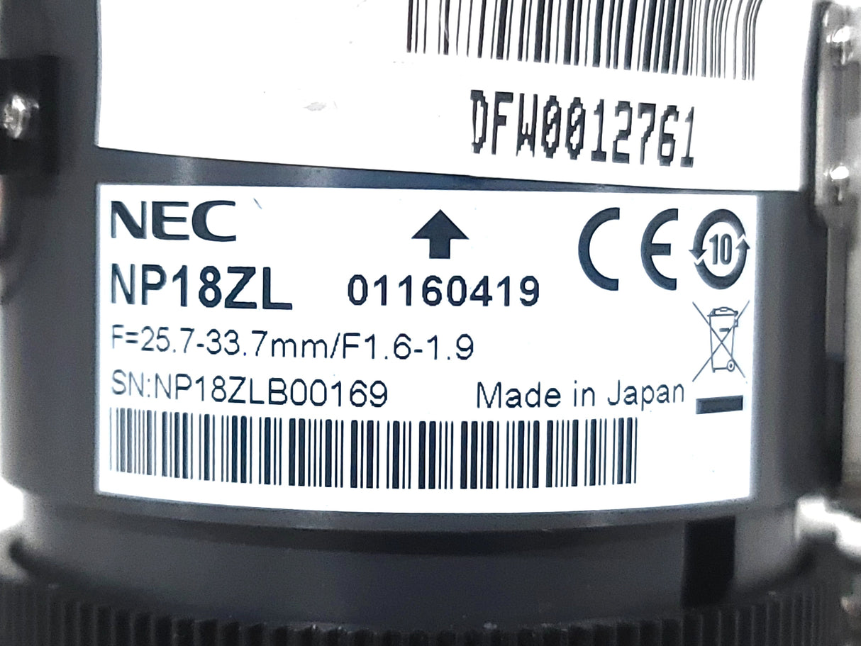 NEC NP18ZL 1.73-2.27:1 Projector Zoom Lens