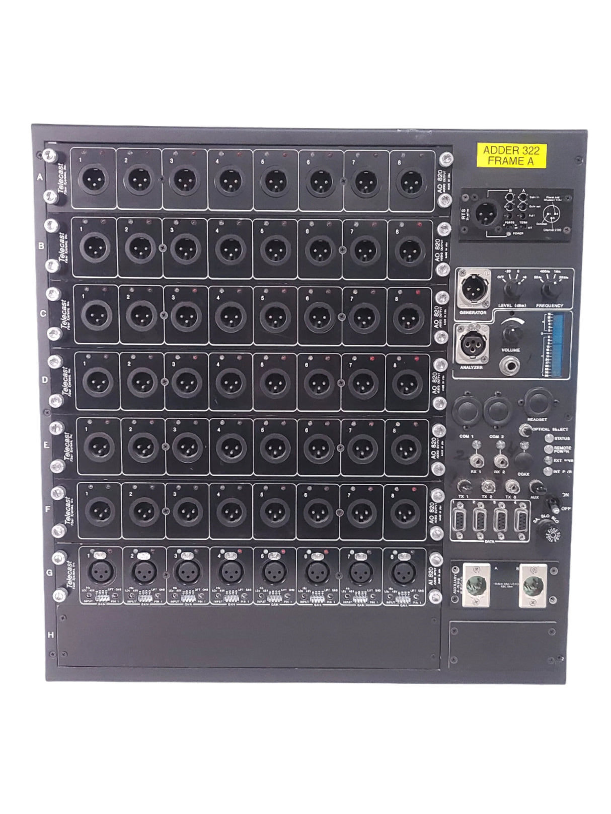 TeleCast Fiber System Adder 322 Audio/Intercom/Data Multiplexers
