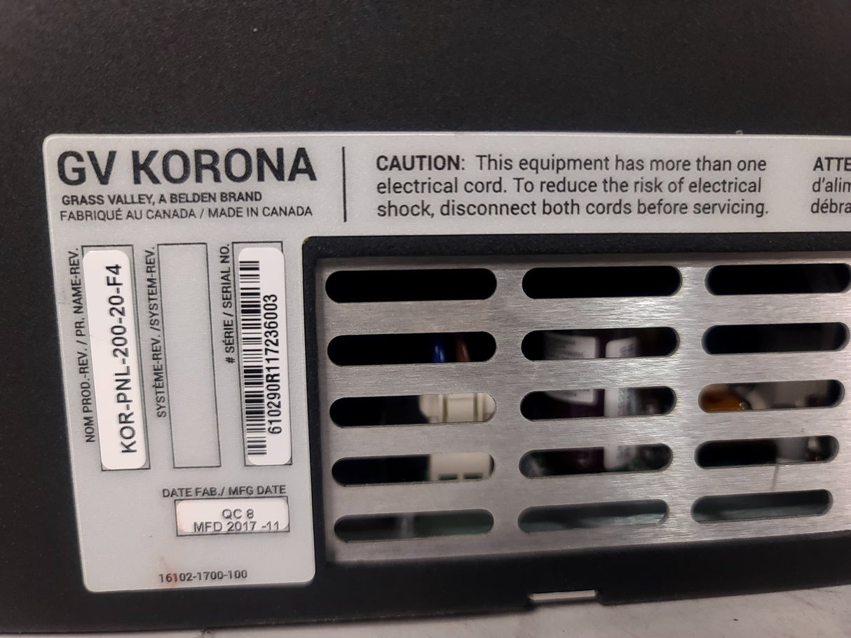 Grass Valley Korona PNL-200 Switcher Surface