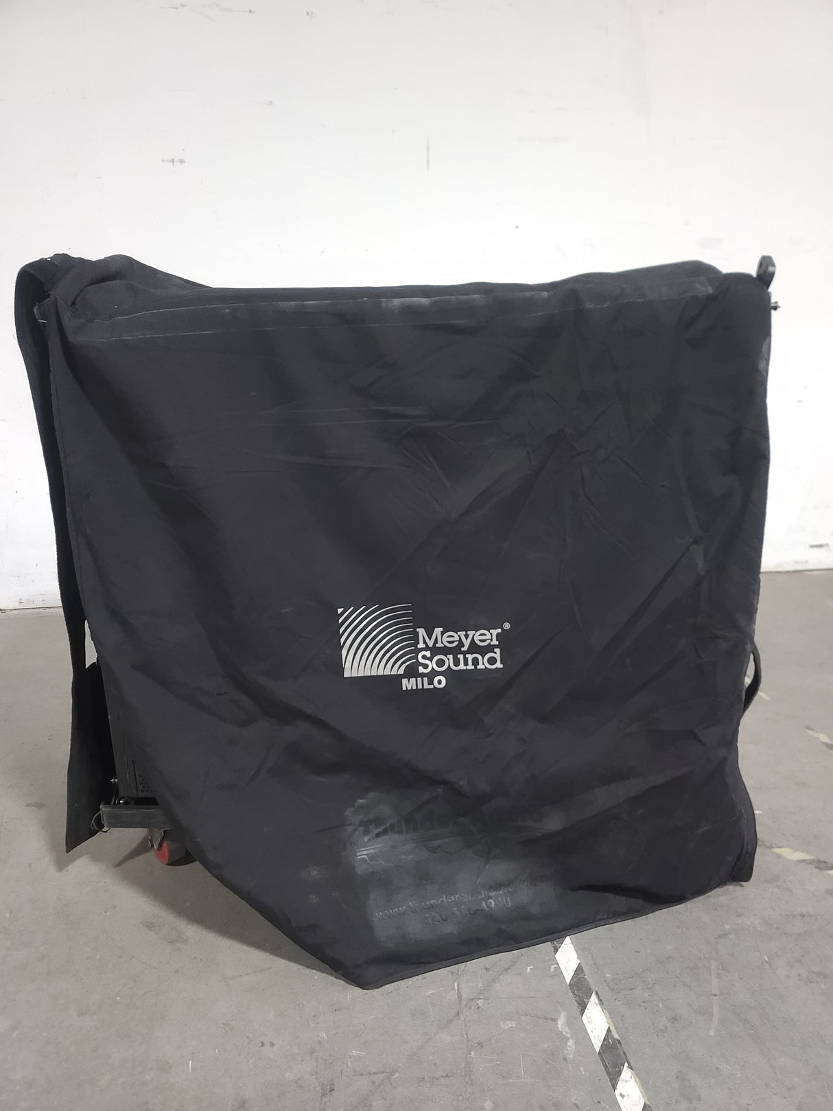 (3) Meyer Sound MILO Line Array Speakers (NEED REPAIRS) w/ Dolly and Soft Cover