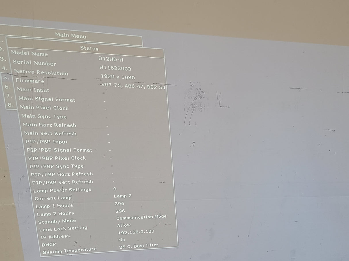Christie D12HD-H (Lamp 1 396, Lamp 2 296 Hours) 10,000 Lumens HD 0.95" DLP x 1 1080P Large Venue Projector (NO LENS) In Wheeled Road Case