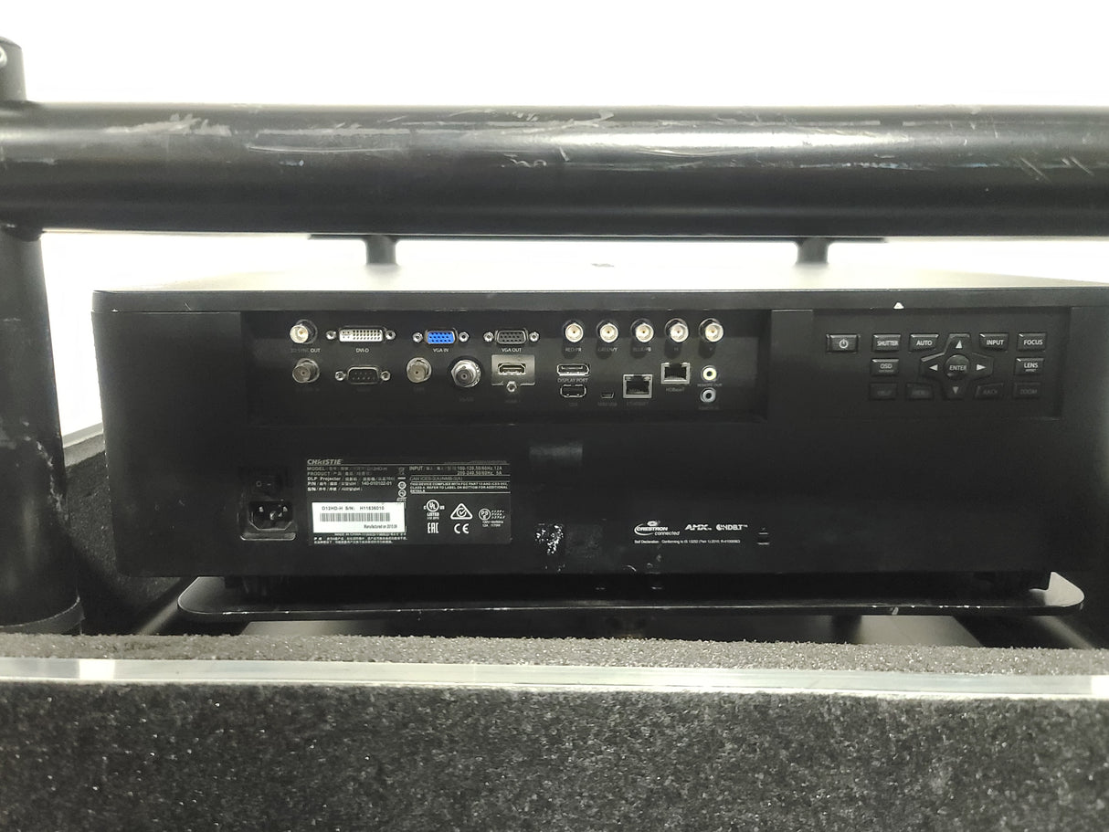 Christie D12HD-H (1209 & 1220 Hours) 10,000 Lumens HD 0.95" DLP x 1 1080P Large Venue Projector (NO LENS) In Wheeled Road Case