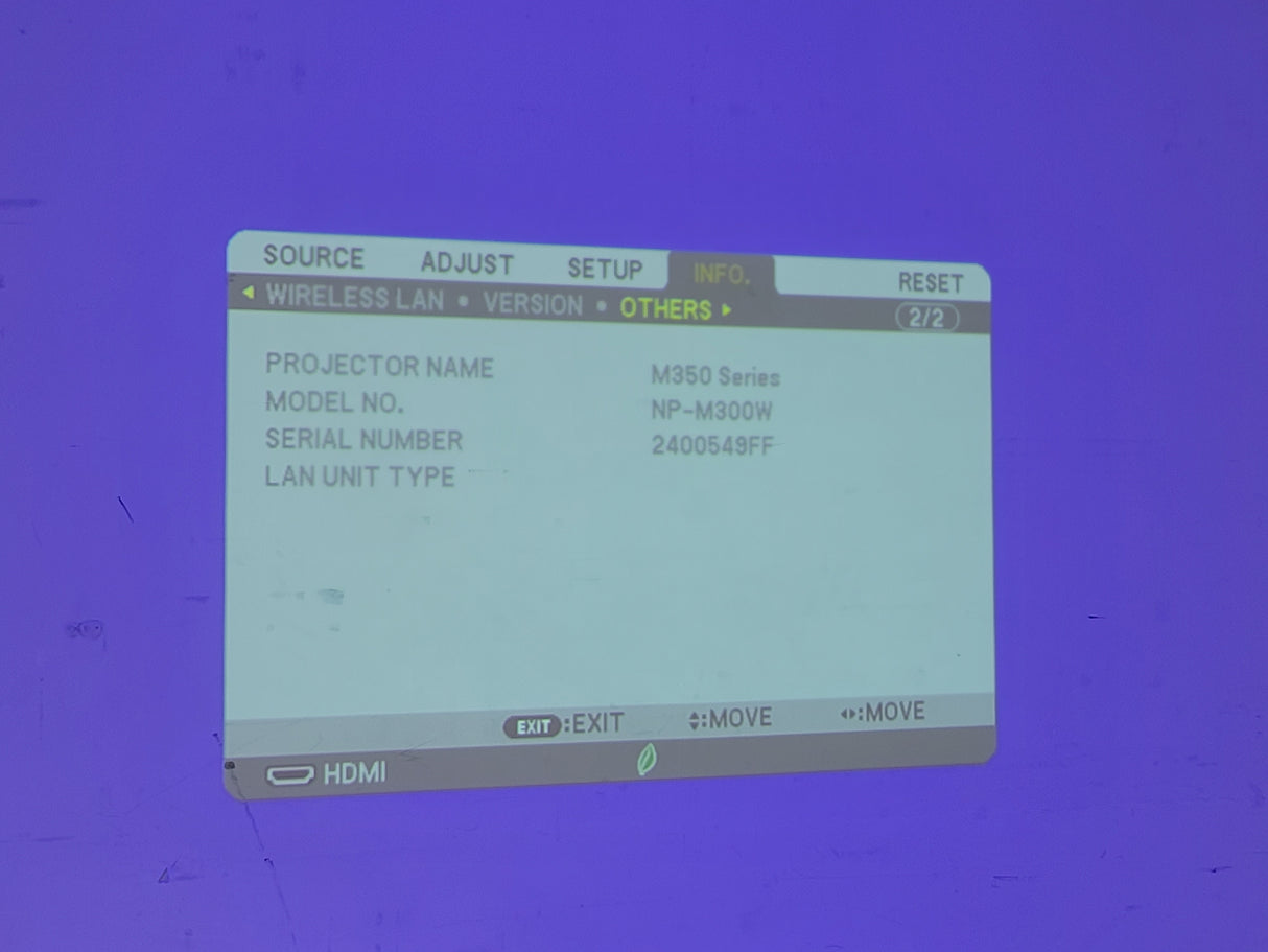 (2) NEC NP-M300W 3,000 Lumens WXGA 0.59" 3LCD Portable LCD Projector