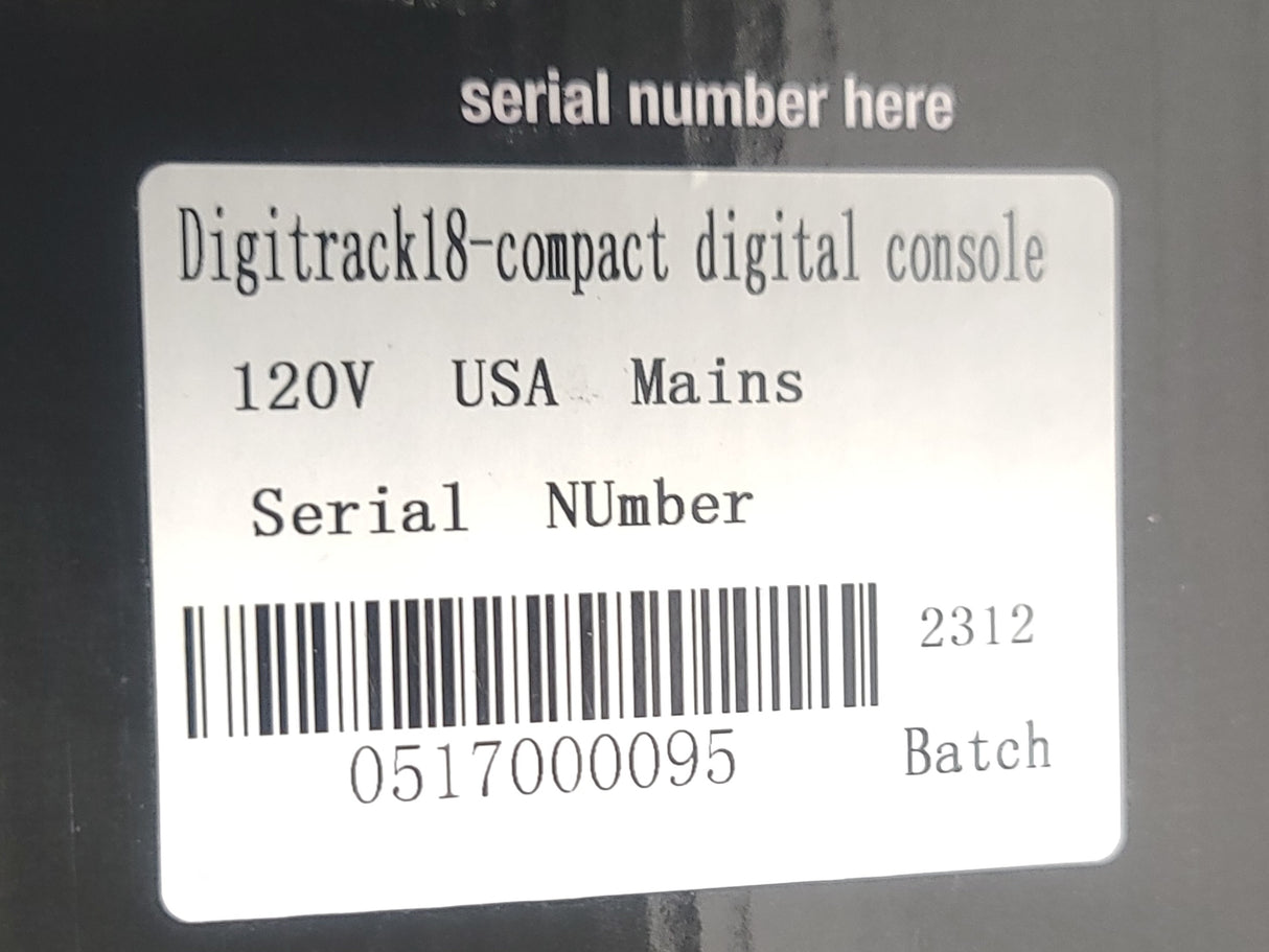 StudioMaster DigiTrack 18 Digital Mixing Console