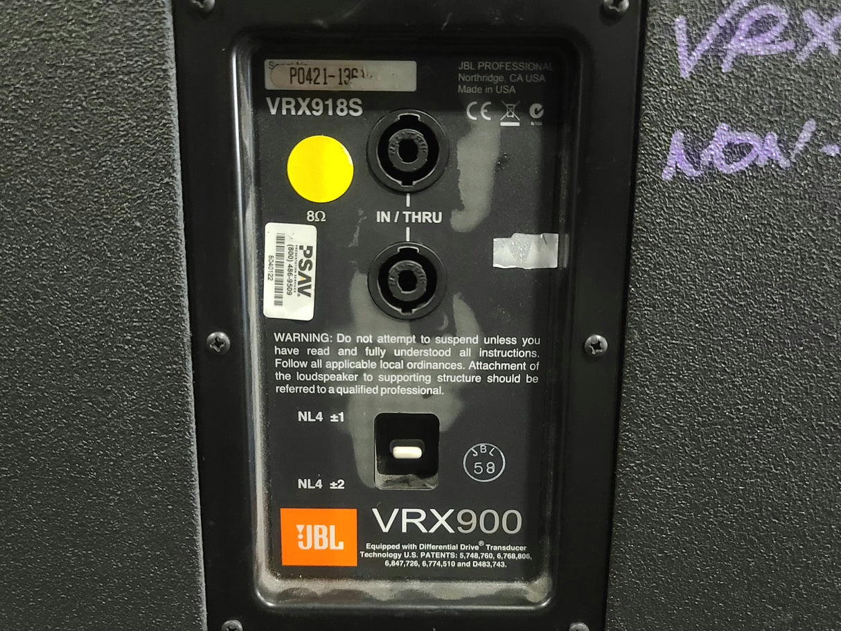 JBL VRX918S 18" Passive Subwoofer