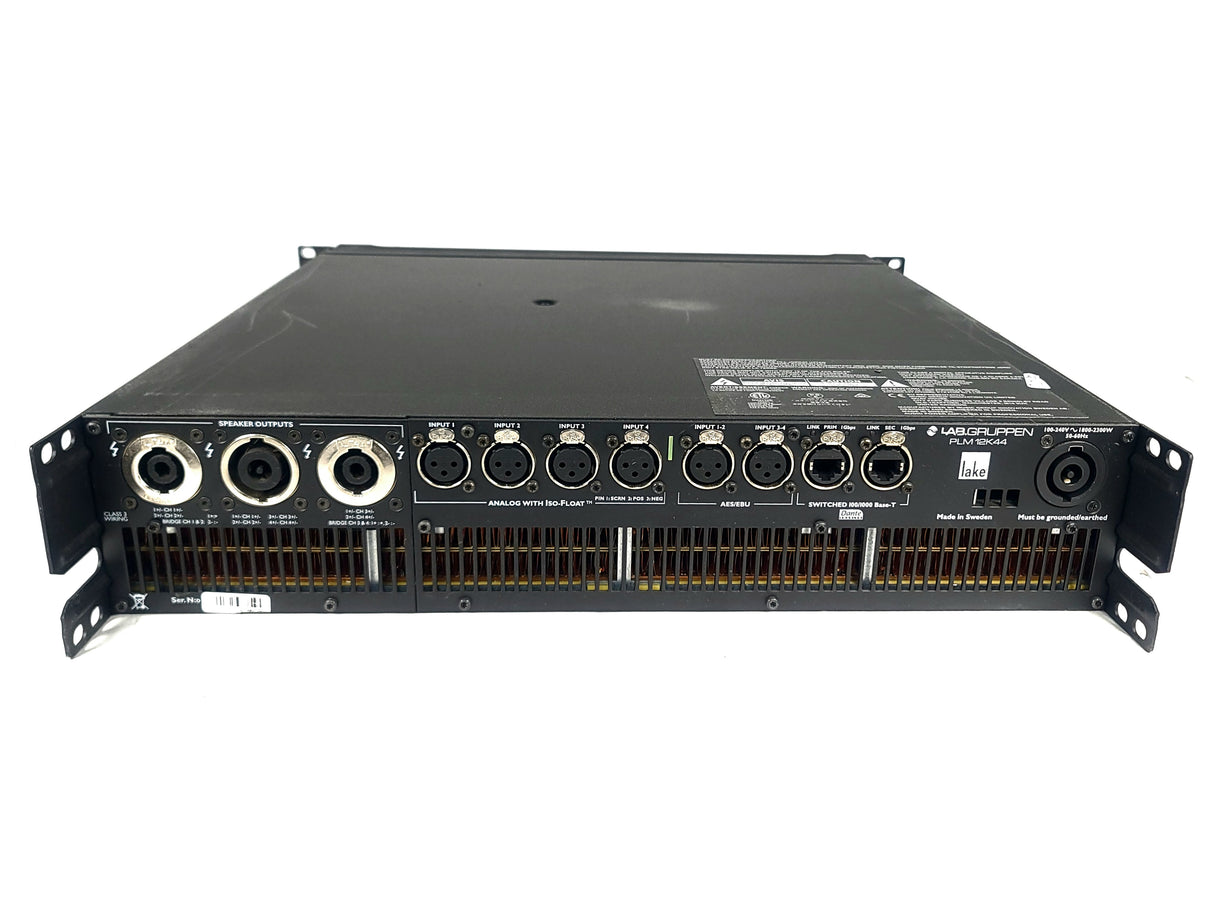 Lab Gruppen PLM5K44 BP 5,000 Watt Amplifier w/ 4 Flexible Output Channels, Lake Digital Signal Processing and Digital Audio Networking for Touring Applications