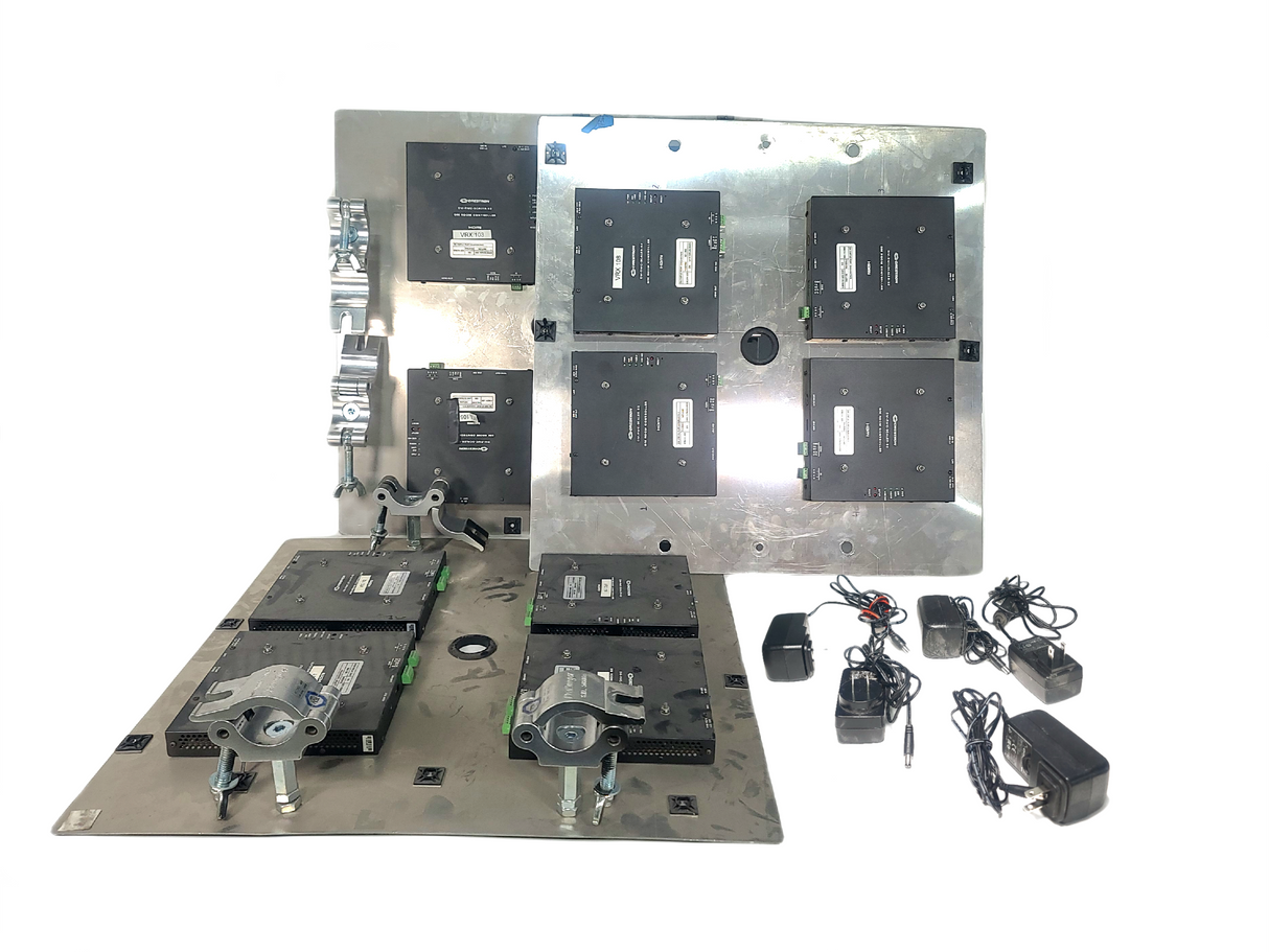 (12) Crestron DM-RMC-SCALER-S2 DigitalMedia 8G Single-Mode Fiber Receiver & Room Controller w/ (8) Mounting Brackets & (3) Mounting Panels
