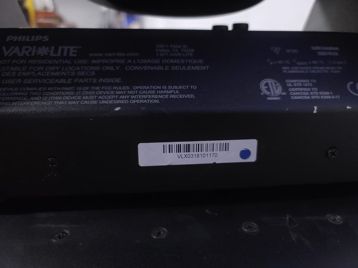 (2) Vari-Lite VLX Wash Moving Head Lights w/ (4) Mounting Brackets in Wheeled Road Case