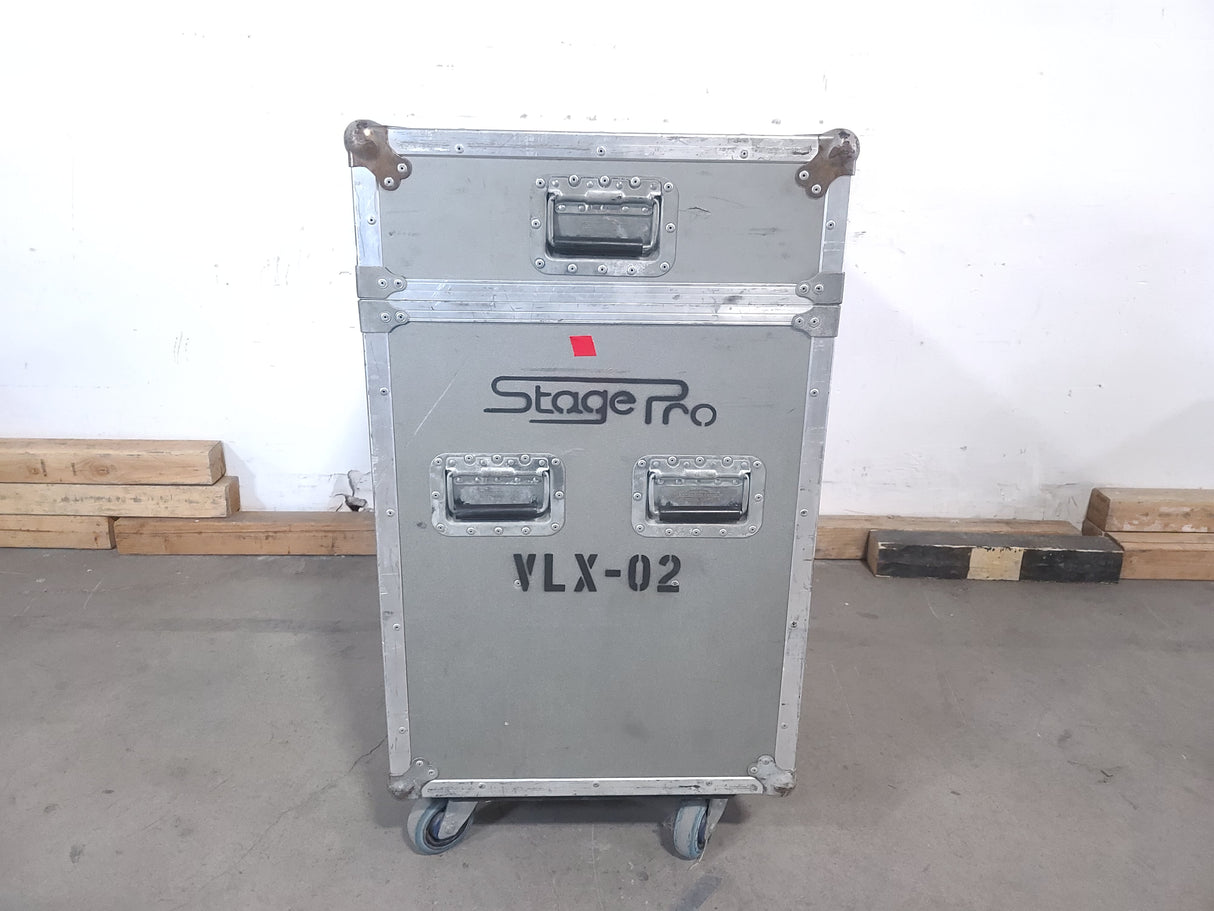 (2) Vari-Lite VLX Wash Moving Head Lights w/ (4) Mounting Brackets & (4) Mounting Clamp in Wheeled Road Case