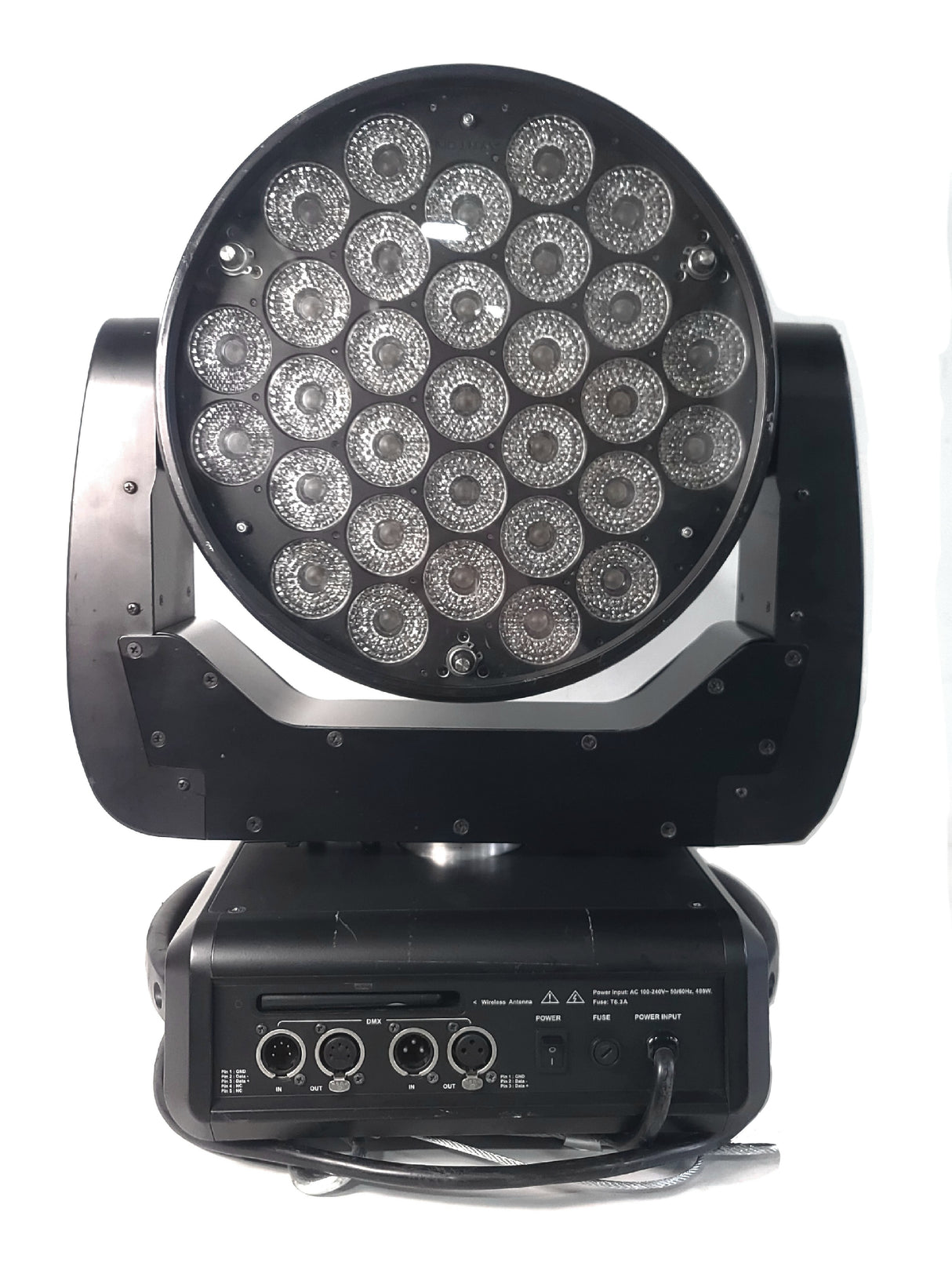 (4) Ayrton Wildsun 500C Moving LED Head Light w/ Clamps & Safety Cables in Wheeled Road Case