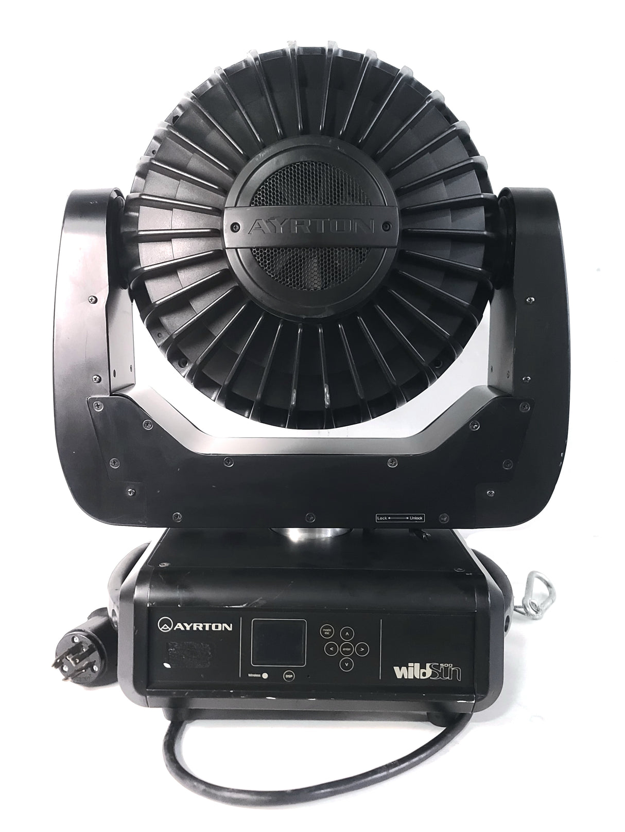 (4) Ayrton Wildsun 500C Moving LED Head Light w/ Clamps & Safety Cables in Wheeled Road Case