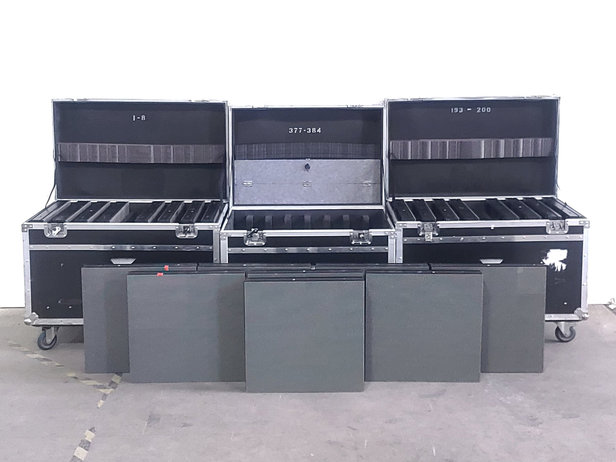 (24 Panels) Chauvet PVP S5 LED Video Wall w/ Ethercons & Jumper Cables in Wheeled Road Case