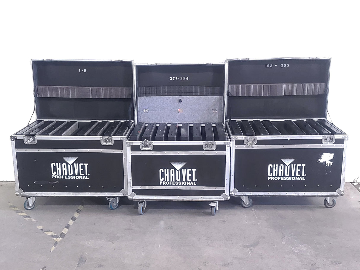 (24 Panels) Chauvet PVP S5 LED Video Wall w/ Ethercons & Jumper Cables in Wheeled Road Case