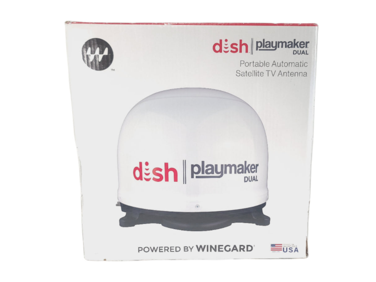 (2) Dish Dual Playmaker PL-8035 Automatic Satellite TV Antenna (Black Dome) and (2) Dish Winegard PA-6002 Pathway X2 TV Antennas (Gray Dome)