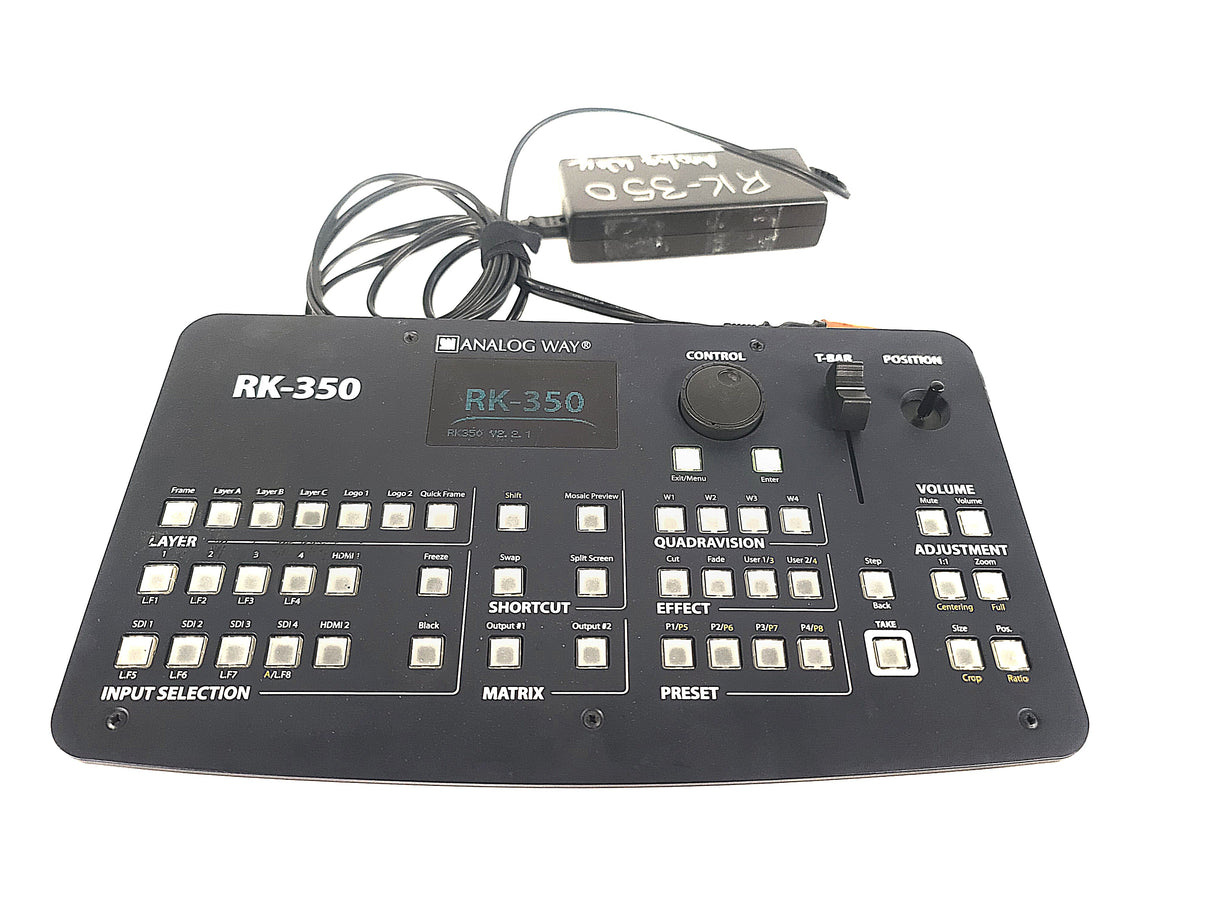 Analog Way RK‑350 Remote Control Keypad designed to control Midra Series Seamless Switchers
