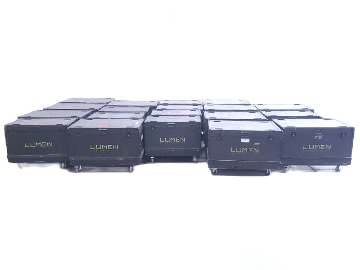 (60) Lumen Concept (500x1000) & (60) (500x500) 3.91 Outdoor IP65 LED Wall Panels (4500 NITS) w/ Accessories in (19) Wheeled Road Cases