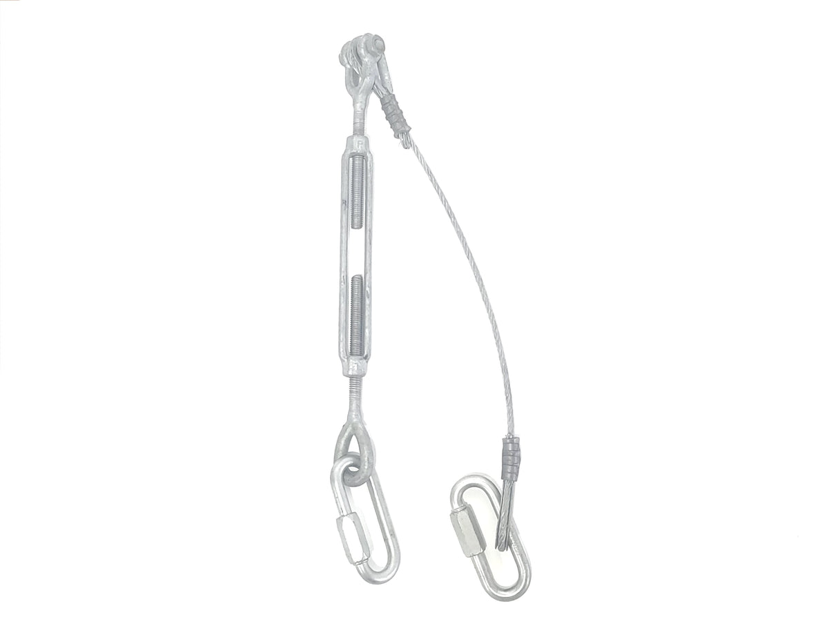 (5) Steel Turnbuckles w/ (4) Safety Cables, (7) Quick Links, Shackle