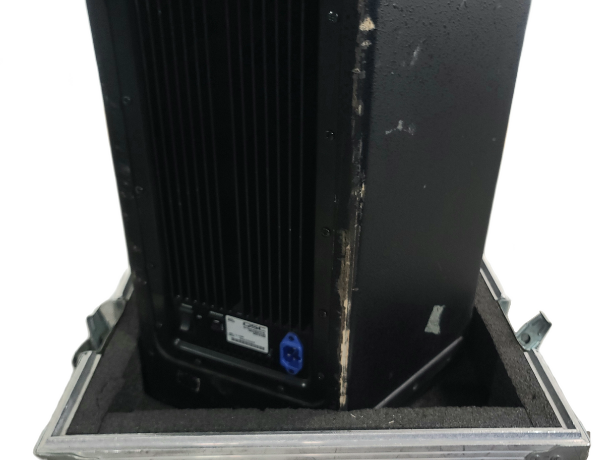 (2) QSC HPR122i 12" Two-Way Powered Speakers in Wheeled Road Case