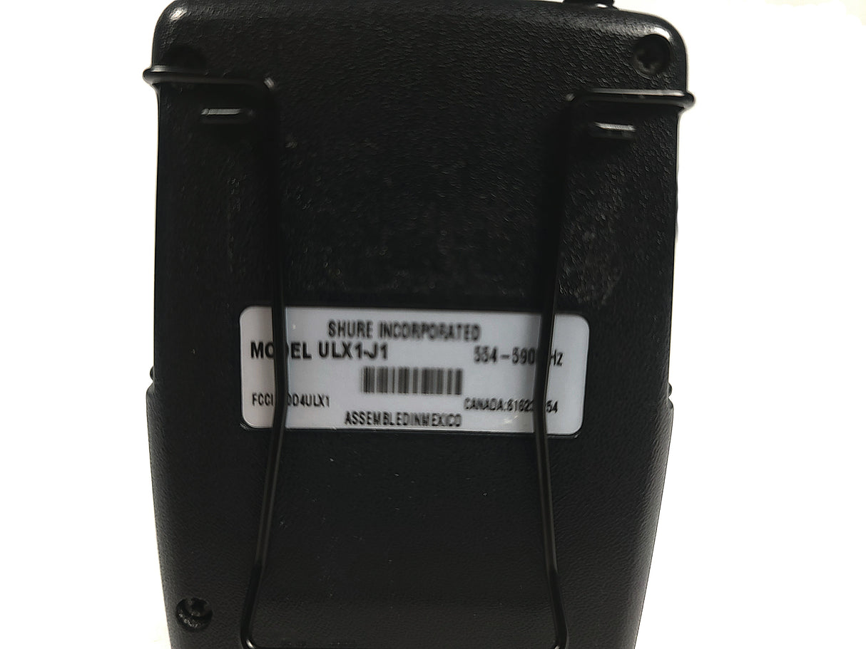 Shure ULX1 Bodypack Transmitter (J1: 554 - 590MHz) w/ WL185 Cardioid TQG Lavalier Microphone
