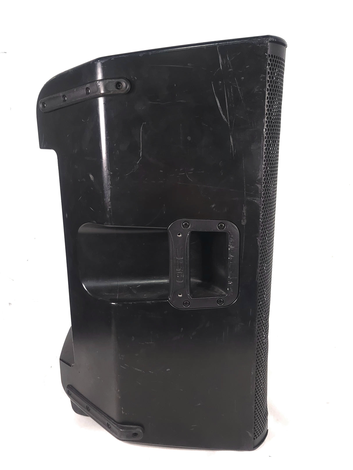 (2) QSC K12 Powered Speakers in Wheeled Road Case