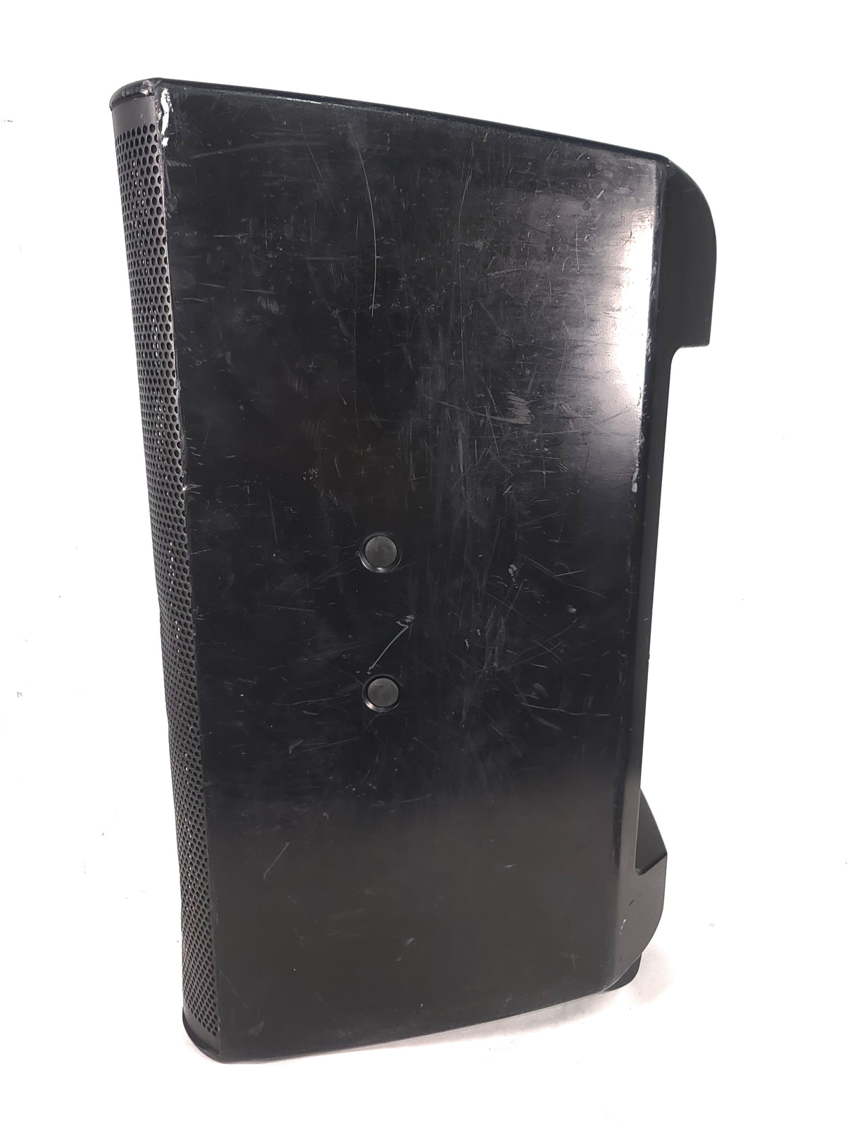 (2) QSC K12 Powered Speakers in Wheeled Road Case