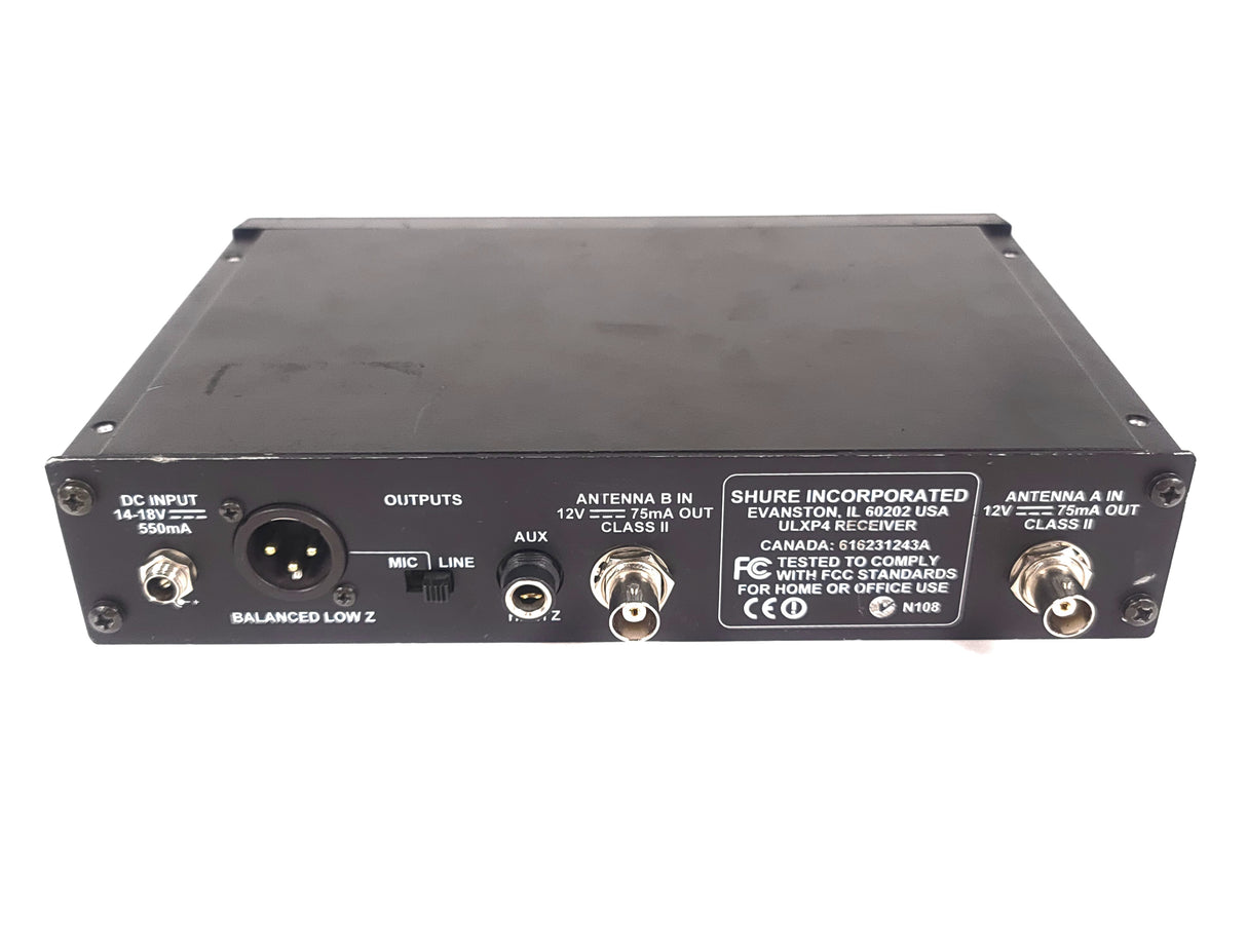 Shure ULXP4 Wireless Receiver Kit (J1: 554-590MHz) w/ ULX2 Handheld Transmitter w/ SM58 Mic Capsule, ULX1 Belt Pack, (2) Antennas, & PSU in Hard Carry Case