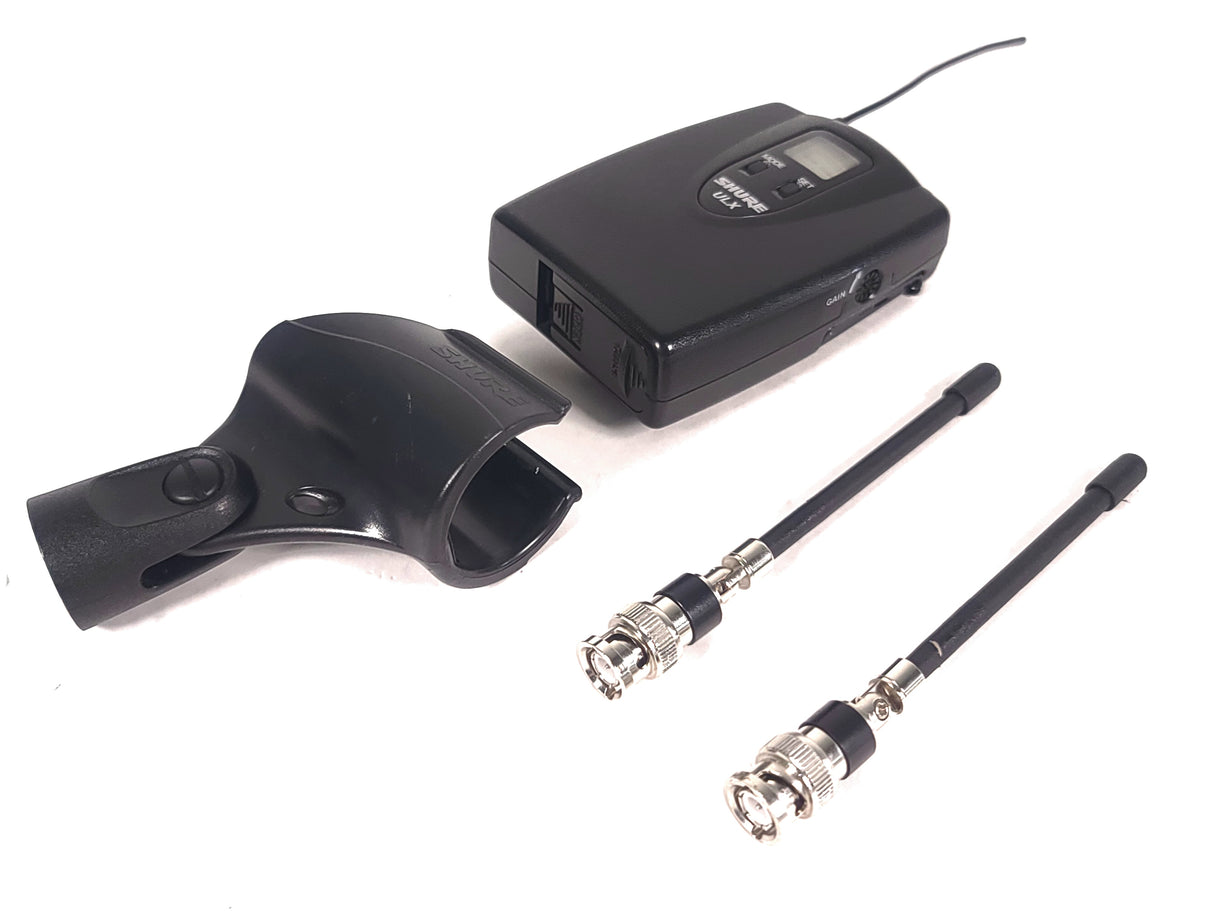 Shure ULXS4 Wireless Receiver Kit (J1: 554-590MHz) w/ Shure ULX2 Handheld Transmitter w/ SM58 Mic Capsule, ULX1 Belt Pack, (2) Antennas in Hard Carry Case