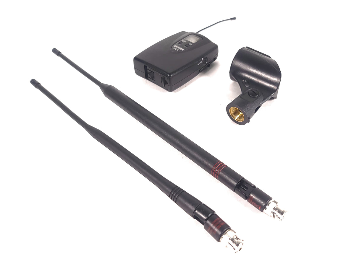 Shure ULXS4 Wireless Receiver Kit (J1: 554-590MHz) w/ Shure ULX2 Handheld Transmitter w/ SM58 Mic Capsule, ULX1 Belt Pack, (2) Antennas in Hard Carry Case
