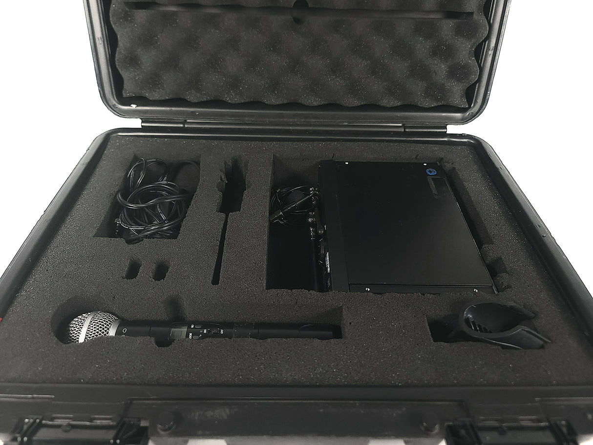 Shure ULXP4 Wireless Receiver Kit (J1: 554-590MHz) w/ ULX2 Handheld Transmitter w/ SM58 Mic Capsule, ULX1 Belt Pack, (2) Antennas, & PSU in Hard Carry Case