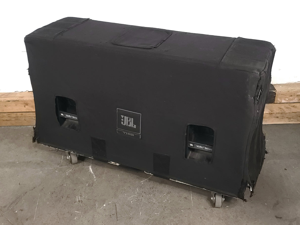 JBL VT4888 VerTec Series 3-Way Passive Line Array Speaker w/ Wheeled Dolly and Soft Cover