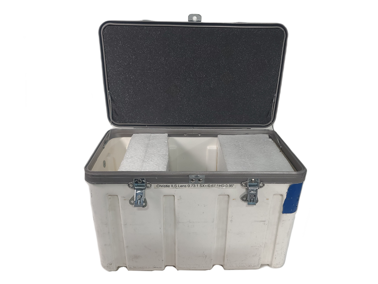 Christie 118-100110-XX ILS 3-Chip DLP Fixed Projector Lens, 0.73:1 SX+/ 0.67:1 HD 0.95" In Hard Carry Case