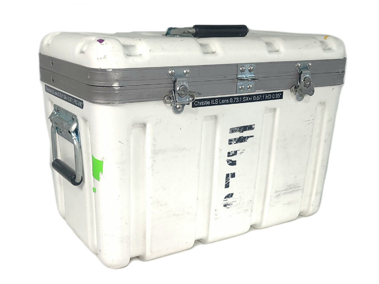 Christie 118-100110-XX ILS 3-Chip DLP Fixed Projector Lens, 0.73:1 SX+/ 0.67:1 HD 0.95" In Hard Carry Case