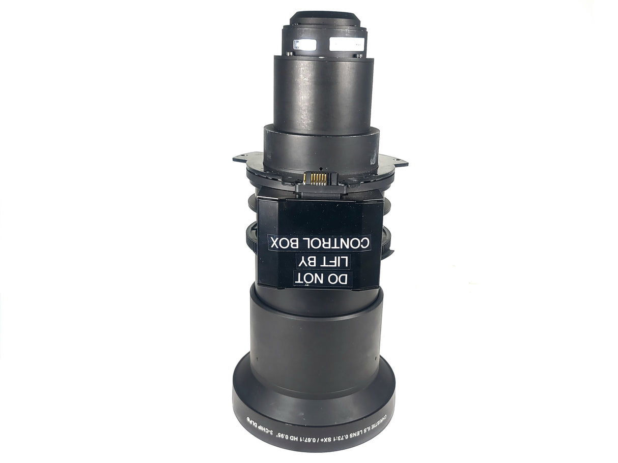 Christie 118-100110-XX ILS 3-Chip DLP Fixed Projector Lens, 0.73:1 SX+/ 0.67:1 HD 0.95" In Hard Carry Case