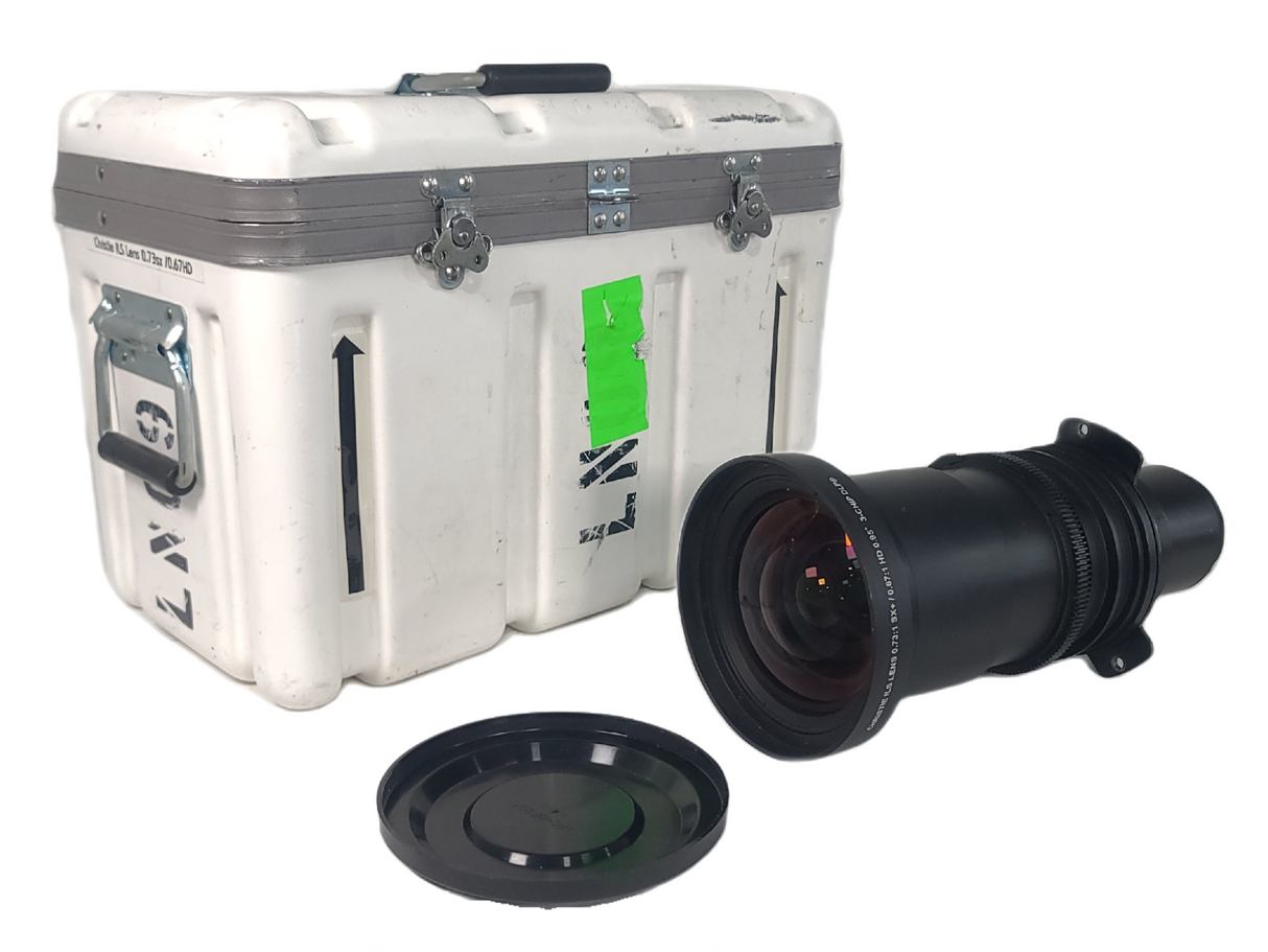 Christie 118-100110-XX ILS 3-Chip DLP Fixed Projector Lens, 0.73:1 SX+/ 0.67:1 HD 0.95" In Hard Carry Case