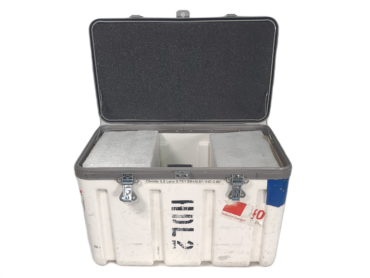 Christie 118-100110-XX ILS 3-Chip DLP Fixed Projector Lens, 0.73:1 SX+/ 0.67:1 HD 0.95" In Hard Carry Case